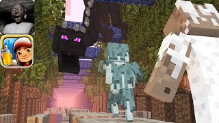 Monster School : GRANNY VS SUBWAY SURFERS GAME CHALLENGE - Minecraft Animation