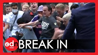 England Fans TEAR DOWN Barrier to Access Wembley Stadium for Euro 2020 Final