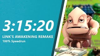 Link's Awakening Remake 100% Speedrun in 3:15:20