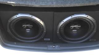 2 15" Sony Xplod 1300 Watts Subwoofer in my GTI part 2