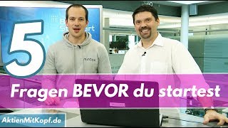 Aktien für Anfänger - 5 wichtige FRAGEN bevor du startest!