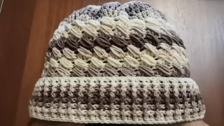 Шапка с отворотом крючком.  Фиксированный ряд отворота, мастер-класс.