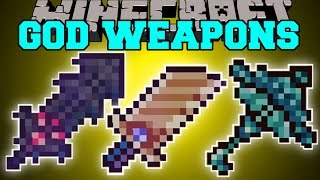 Minecraft: GOD WEAPONS MOD (POWERFUL SWORDS & ARMOR WITH ABILITIES!) Custom Mod Showcase
