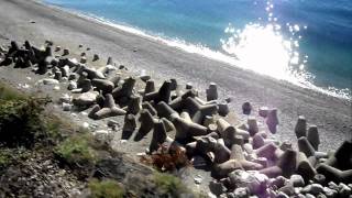 На электричке Гагра - Адлер вдоль моря