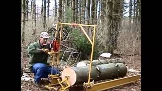 Homemade Portable Saw Mill Demo