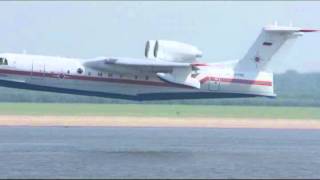 Тушение лесных пожаров самолетами БЕ 200 Томская обл