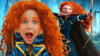 Merida Cosplay for kids Julia Pretend Brave in a Real Princess dress