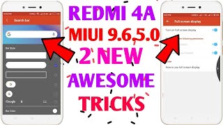 Redmi 4a MIUI 9.6.5.0 Hidden Features/tricks | Customise Search Bar & Enable Full Screen Gestures
