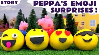 Peppa Pig Surprise Egg Emojis with Thomas and Friends and Play Doh Disney Cars Toys Frank Family Fun