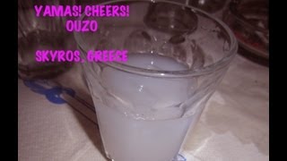 Yamas/Cheers & Ouzo, Skyros, Greece -Elaine Sarantakos