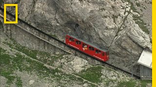 A Swiss Alpine Train Ride is Dizzyingly Steep | National Geographic