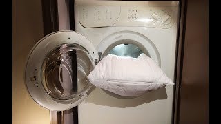 Experiment - Pillow - in a Washing Machine - Centrifuge