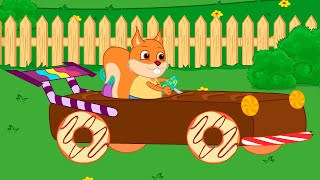 Famille d'Écureuil - Voiture De Course De Bonbons Animé 2021 en Français