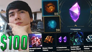 NEW HEXTECH ORDER VS CHAOS LOOT BEST WAY TO GET GEM STONES OR SCAM ? $100 TEST !