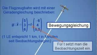 Flugzeugbewegung mit Geraden modellieren