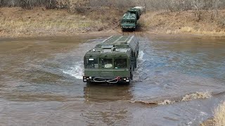 Марш расчетов ОТРК «Искандер-М» в рамках контрольной проверки в Оренбургской области