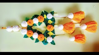How to make wall hanging//Diwali decoration ideas//woolen crafts//wall hanging// Diy woolen craft