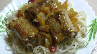 Рёбрышки с овощами тушеные в мультиварке/Мясо тает во рту/Как вкусно приготовить свиные ребра