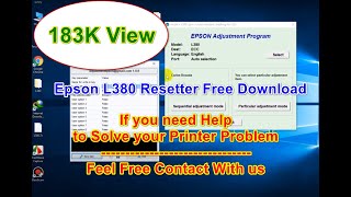 Epson L380 Printer Resetter software download