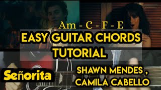 Shawn Mendes , Camila Cabello - Señorita | Easy Guitar Chords Lesson | Guitar Tutorial |