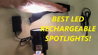 REVIEW 2,800 Lumen CREE XM-L2 T6 LED Rechargeable Spotlight, 6.5-Inch