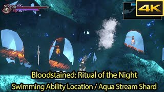 How to Swim in Bloodstained: Ritual of the Night / Aqua Stream Shard Location [4k 60fps]
