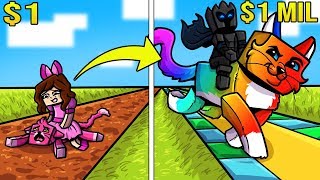 Minecraft: 1 DOLLAR CAT VS 1,000,000 DOLLAR RAINBOW CAT!!! Crafting Mini-Game