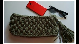 Вязаная сумочка клатч из трикотажной пряжи ЗА ПАРУ ЧАСОВ