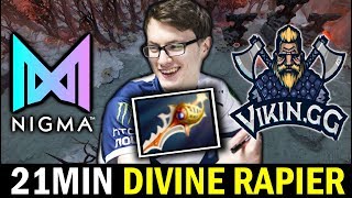 MIRACLE WTF 21min Rush RAPIER — NIGMA Crazy Strategy Dota 2
