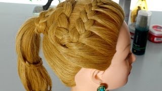 Braided hairstyle for long hair. Spiral braid tutorial