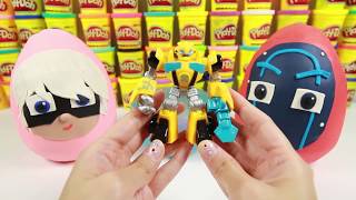 Learn Colors with PJ Masks Play Doh Surprise Eggs with Paw Patrol Mashem