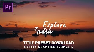 Free Titles / Intros Preset For Premiere Pro CC | Motion Graphic Template