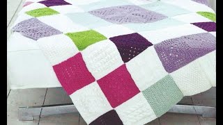 Плед Цветной - Узор 6 - Crochet blanket squares - вязание крючком - YouTube