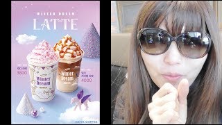 【韓国】ピンクの可愛いキャンディラテ飲んでみた。