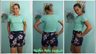 COSTURANDO SHORTS COM ZIPER NA LATERAL   MINHA MAE COSTURA