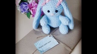 Зайчик крючком, игрушка крючком