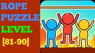 Rope puzzle level 81 82 83 84 85 86 87 88 89 90 solution or Walkthrough