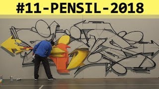 freestyle graffiti piece #11 - Pensil 2018 wildstyle