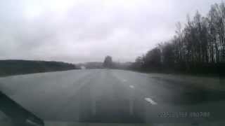 2015 04 27   трасса А151 Чебоксары Канаш  Пасмурно Дождь моросит Texet DVR-500HD (как снимает)