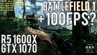 ?Battlefield 1 Multiplayer (Argonne) - R5 1600x e GTX 1070 8GB - Full HD e 2.5K Ultra 100 FPS pt-br