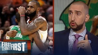 Nick Wright on how a LeBron - Kyrie Irving reunion would work in Boston | NBA | FIRST THINGS FIRST