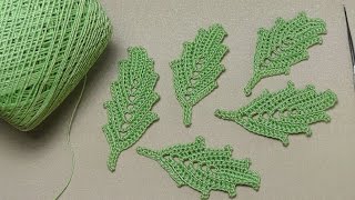 Как связать ЛИСТИК - вязание для начинающих - Easy To Crochet Leaf