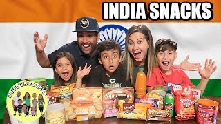 INDIAN FOOD TASTE TEST | AMERICANS TRY SNACKS & CANDY FROM INDIA | PHILLIPS FamBam TASTE TEST