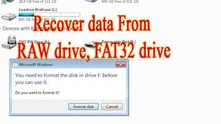 Recover data from corrupted SD Card or USB RAW drive, FAT32, exFAT(format problem)