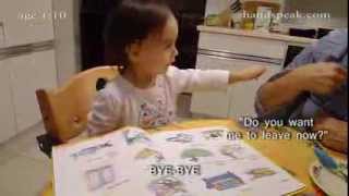 Toddler signing in American Sign Language: age 1, month 11