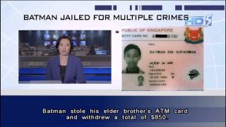 Singapore "Superhero" Batman Bin Suparman jailed for multiple offences - 11Nov2013