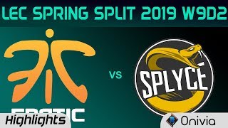 FNC vs SPY Highlights LEC Spring 2019 W9D2 Fnatic vs Splyce LEC Highlights By Onivia