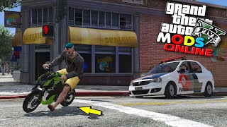 ROLE E FUGA DE MINI Z1000 DO VIDA REAL - GTA 5 MODS