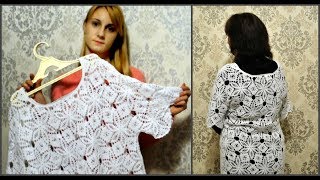 Туника - Блуза МАМЕ крючком из мотивов//Обзор модели//Valentinka B.
