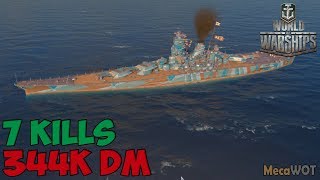 World of WarShips | Yamato  | 7 KILLS | 344K Damage - Replay Gameplay 1080p 60 fps